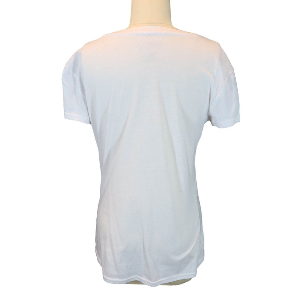 PEANUTS Snoopy Charlie Brown V Neck Short Sleeve Graphic T Shirt Tee Size S - Picture 3 of 5